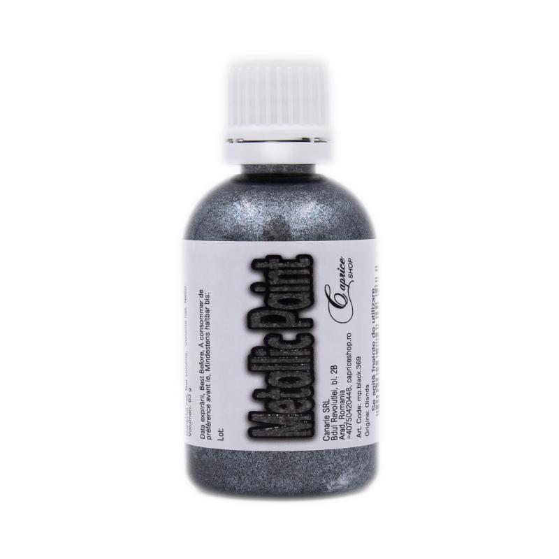 Vopsea Alimentara Pentru Pictura Negru Metallic Paint CapriceShop 63g CapriceSHOP