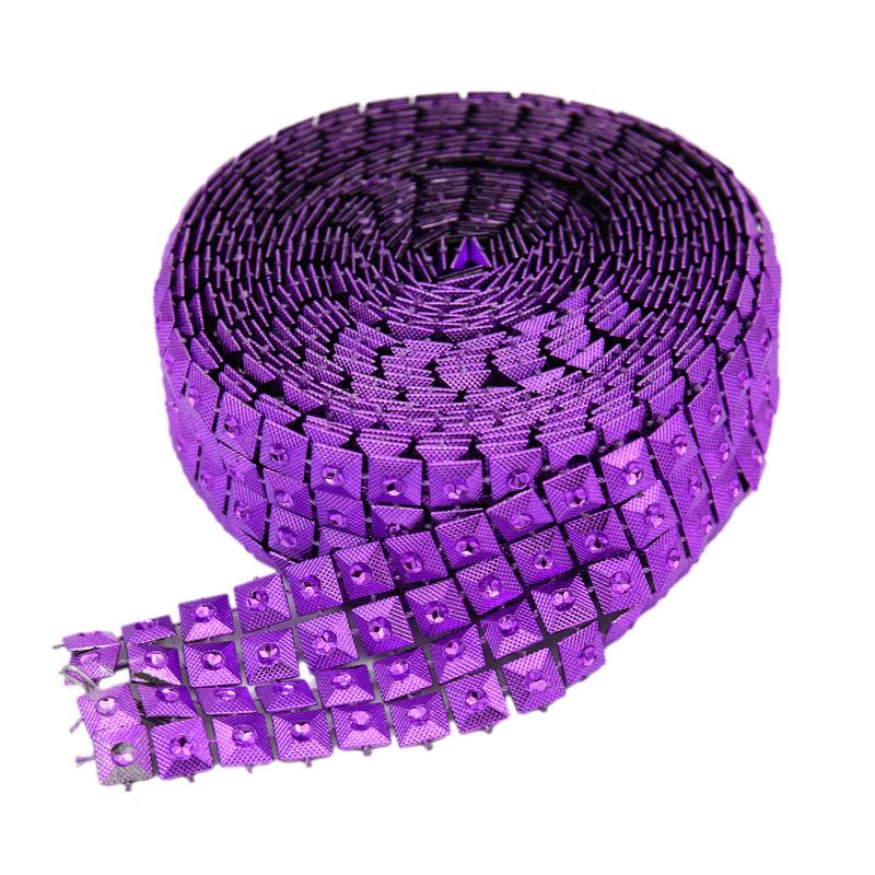 Panglica Stras 4 Randuri 3cmx457cm Mov CapriceSHOP