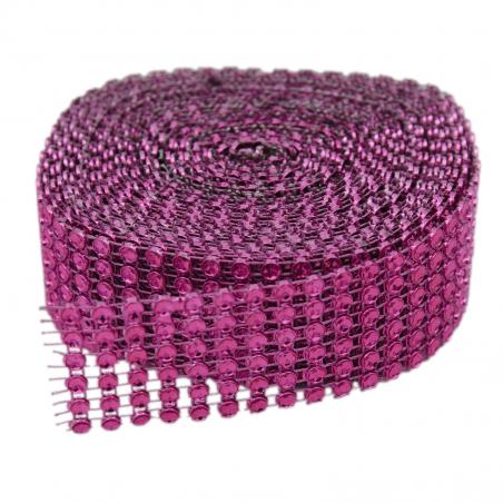 Panglica Strass 6 Randuri 3X457cm Fuchsia CapriceSHOP