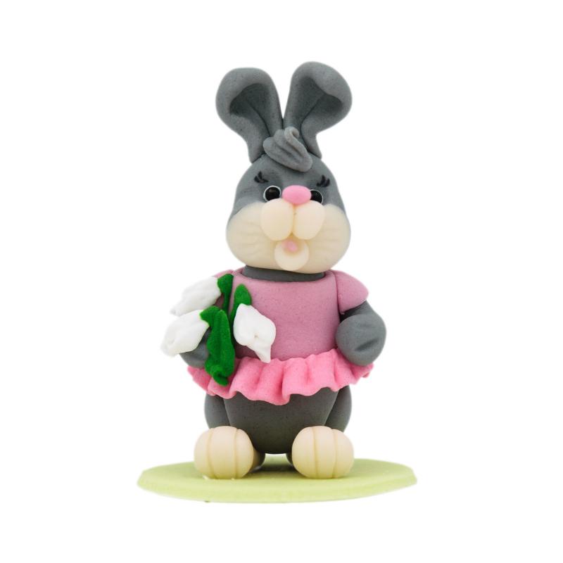 Figurina de Martipan Iepuras Buchet de Flori 50g CapriceSHOP