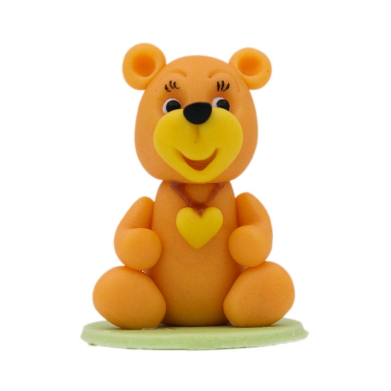 Figurina de Martipan Ursulet Maro cu Inimioara 50g CapriceSHOP