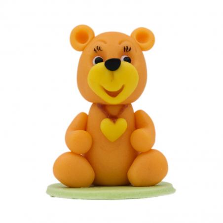 Figurina de Martipan Ursulet Maro cu Inimioara 50g CapriceSHOP